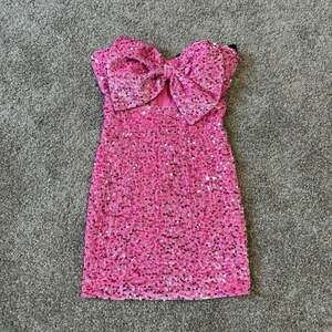 Fashion Nova Andrea Sequin Mini Dress Pink Large Party Barbiecore Coquette
